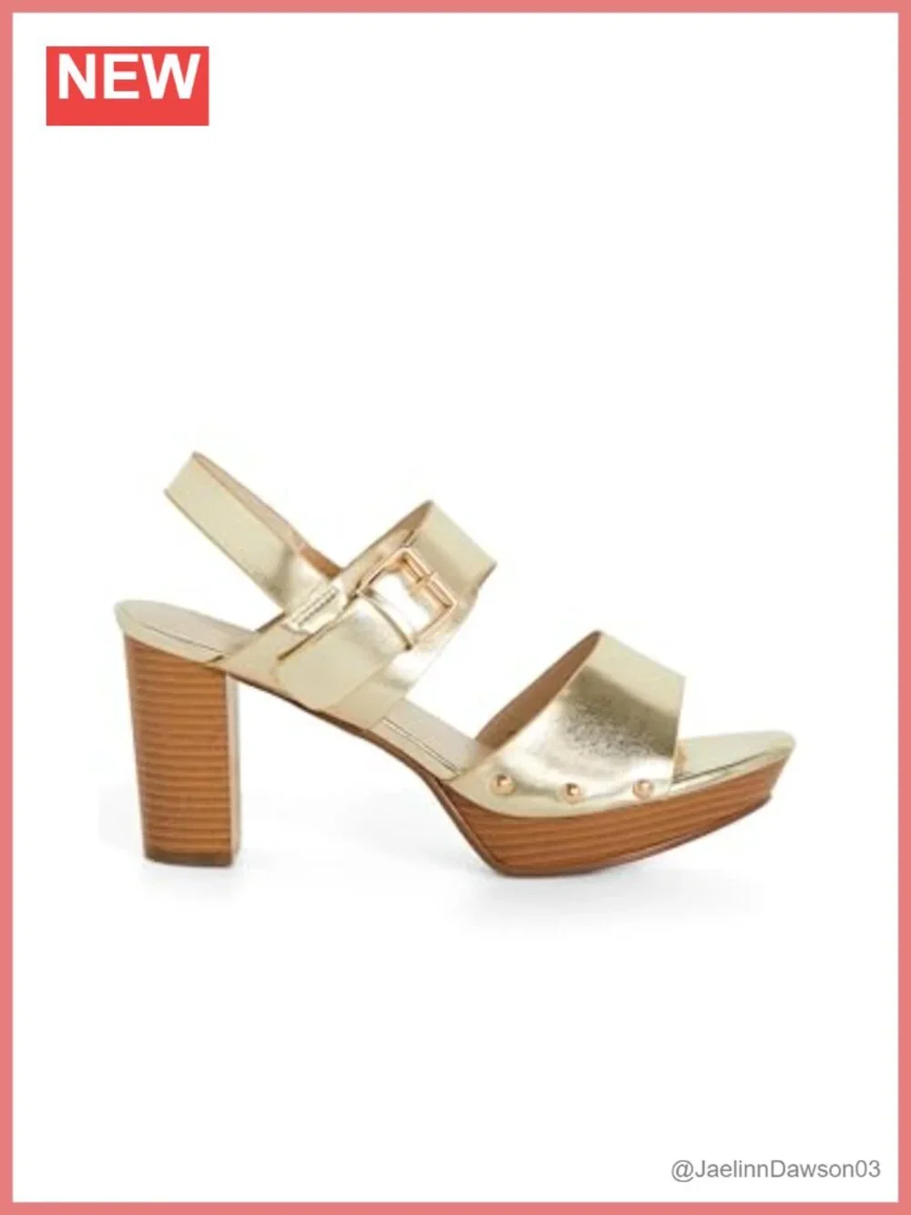 Chunky Platform Block Heel Open Toe Slingback Buckle Faux Leather
